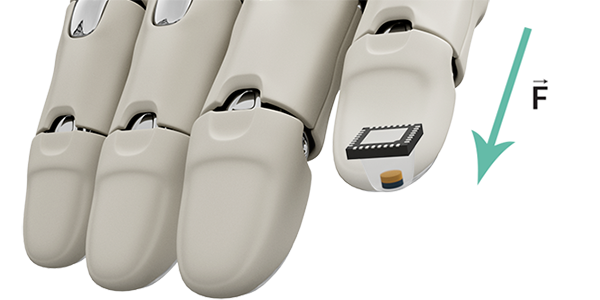 Triaxis® 3D magnetometer and magnet embedded in an elastomer