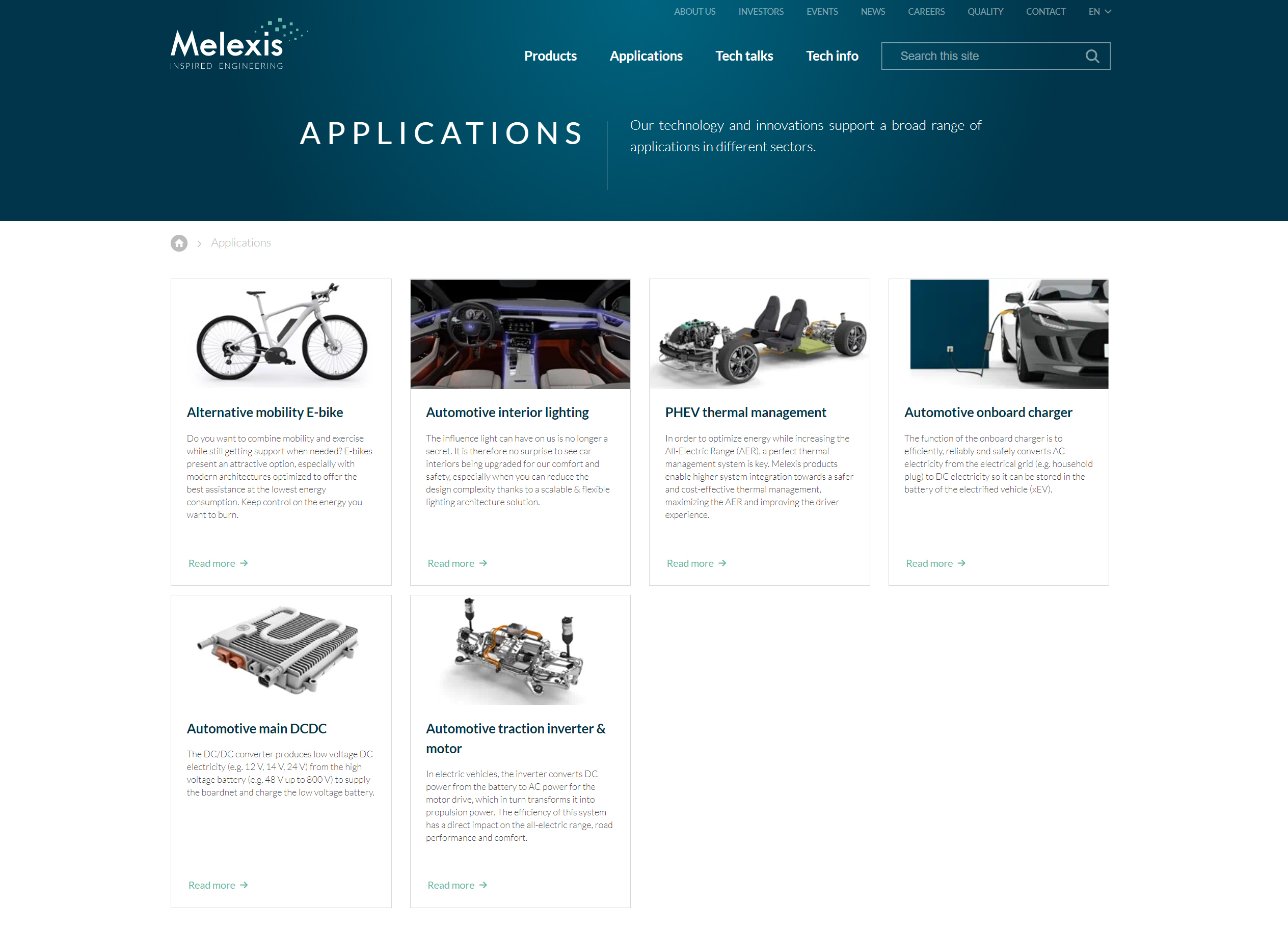 Applications page #Melexis