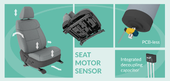 PCB-less Hall-effect latch for seat motor positioning in automotive applications - Melexis