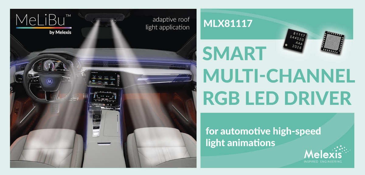 Melexis’ MLX81117 Multichannel RGB LED Driver Extends MeLiBu Lighting Solutions For Automotive Applications