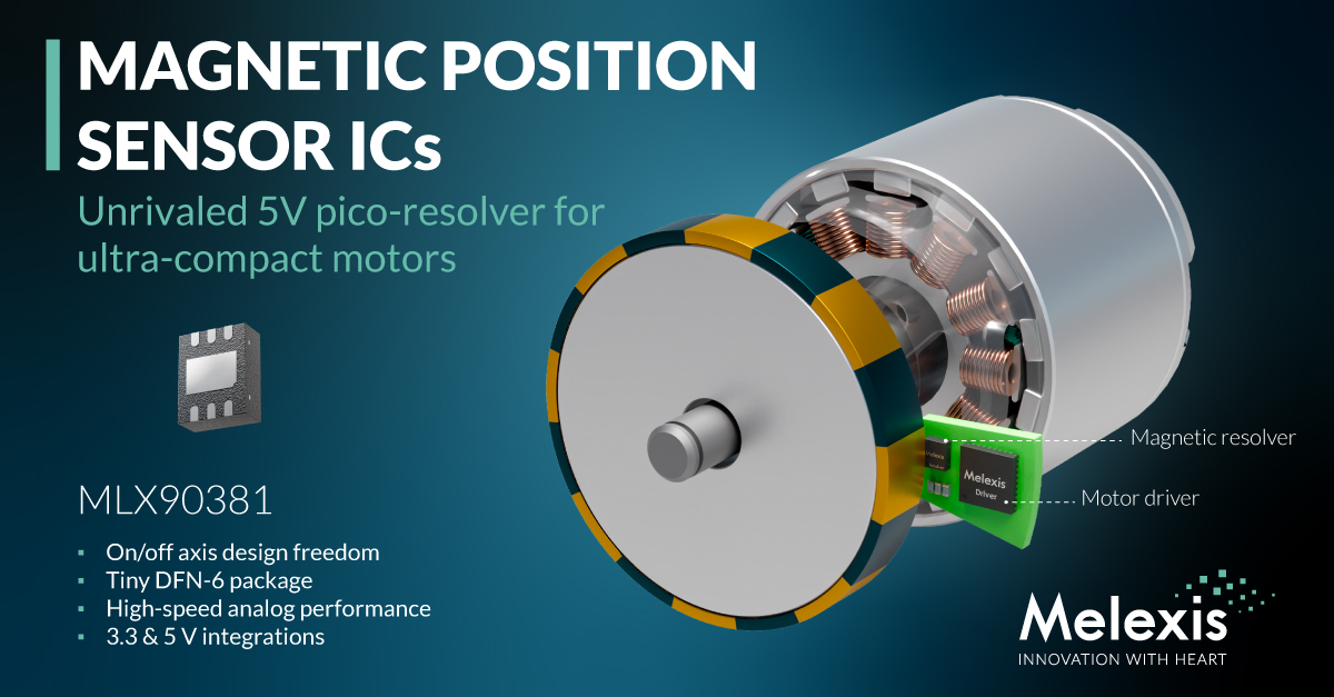 Melexis Expands Pico-Resolver Family with 5V Variant for Compact Motor Applications