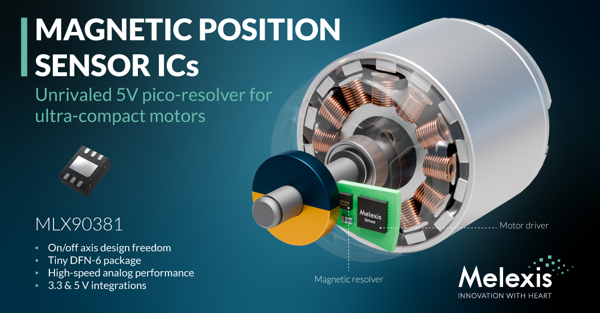 Melexis Expands Pico-Resolver Family with 5V Variant for Compact Motor Applications