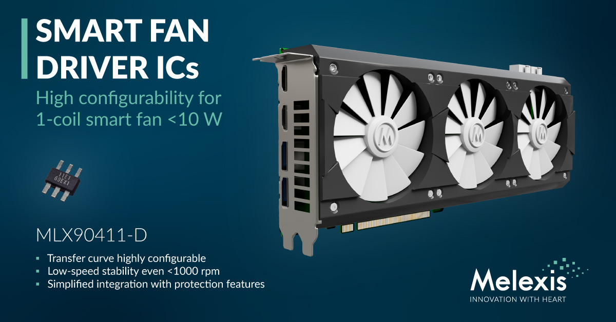 Melexis Expands Smart Single-Coil Fan Driver Family with high configurability