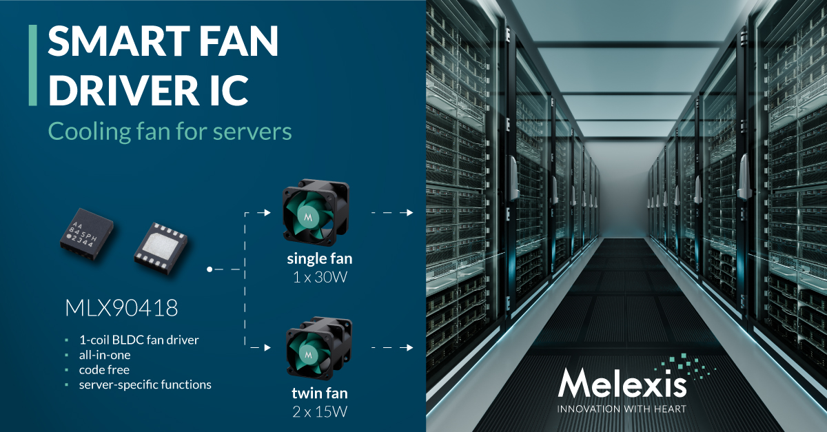 Melexis cools servers with a code-free 1-coil fan driver