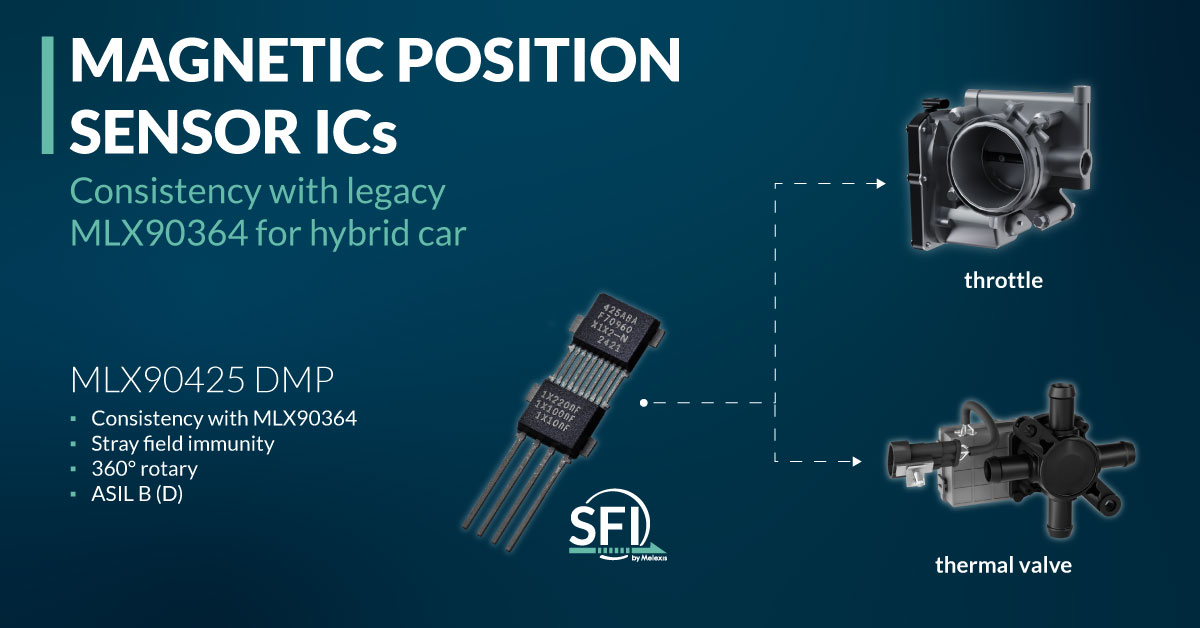 Stray Field Immunity in new MLX90425 magnetic position sensing IC supports vehicle electrification