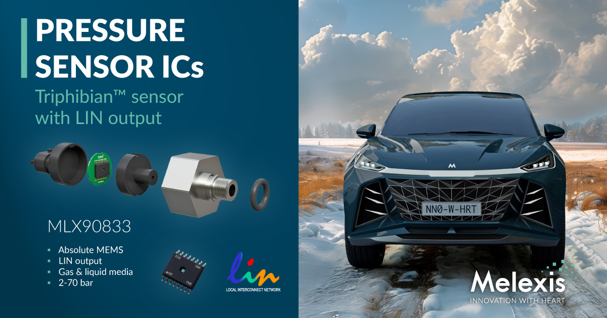 Melexis Makes a Splash with New Triphibian® Pressure Sensor Featuring LIN Interface